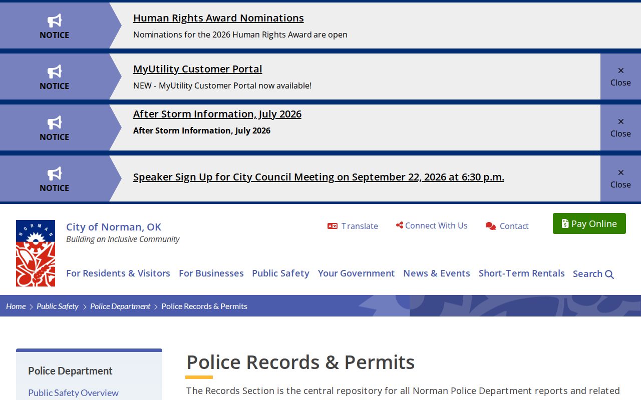 Official Cleveland County records section and records office information