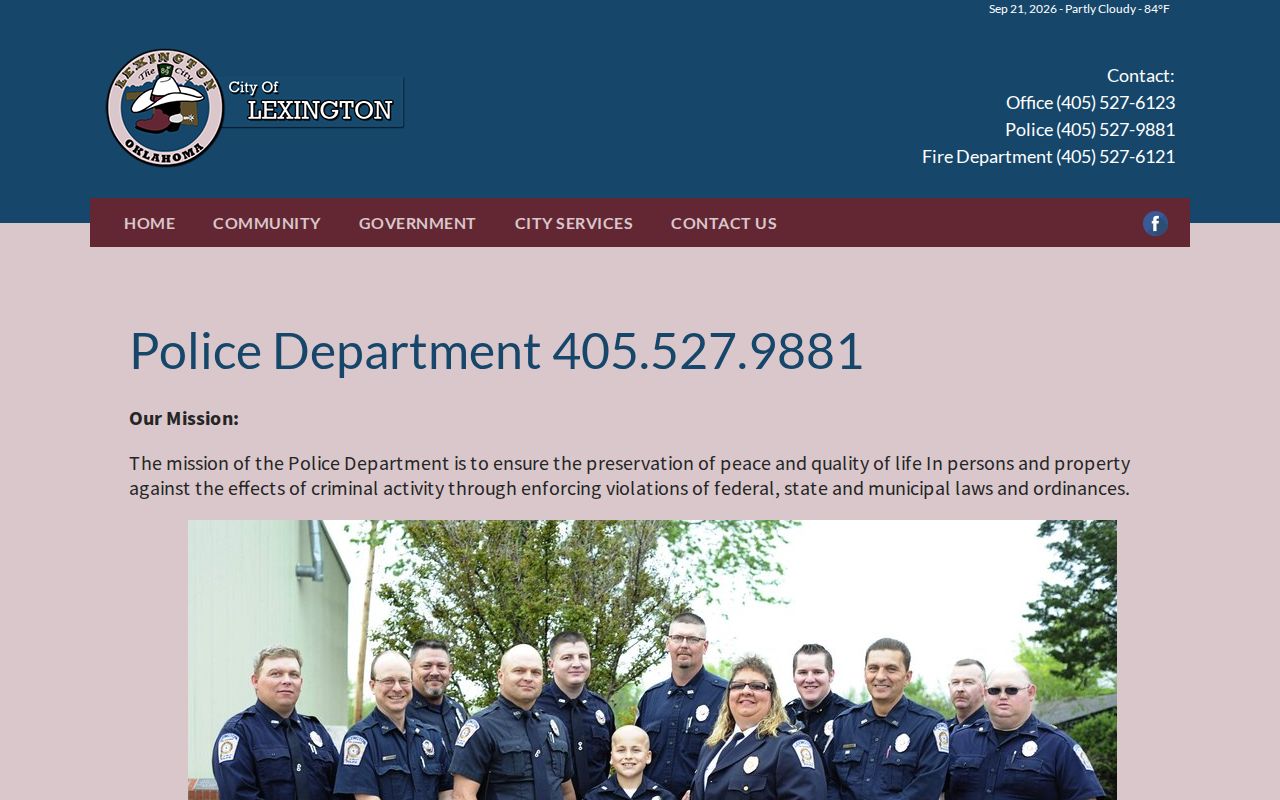 Lexington Police Department official public-safety page